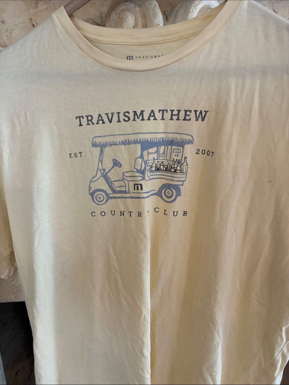 Travis Mathew Cream Short-Sleeve Graphic Crewneck
